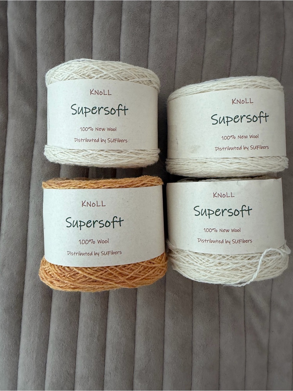 Knoll Supersoft Wool Skein Set in Cream and Tan